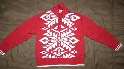 Suéter Kitestrings Rojo Copo de Nieve 2 Botones 1/4 Niños 8/10 EXCELENTE ESTADO  Foto 1 de 3