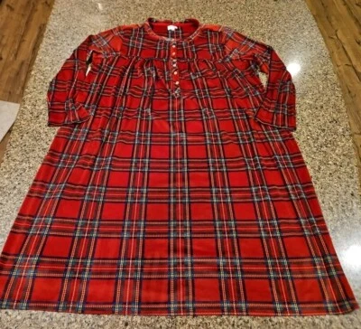 Aria Camisón Bata Mujer 3X Rojo Cuadros Casa Abrigo Foto 1 de 4