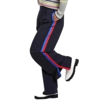 Pantalones La Ligne X Target Pantalones Pierna Ancha Rayas Laterales Azul Marino Rojo Mujeres 4X Nuevos sin Etiquetas Foto 1 de 4