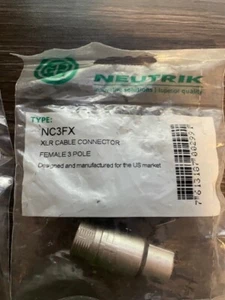 Neutrik NC3FX 3-Pin XLR Female Cable Connector - Picture 1 of 2