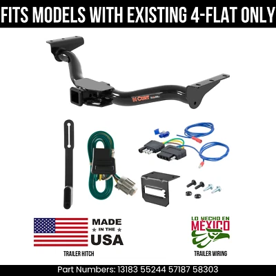 For 00-04 Nissan Xterra Trailer Hitch w/ 5 Pin Wiring Fit w/ exst 4Way Curt 4K - Image 1 of 4