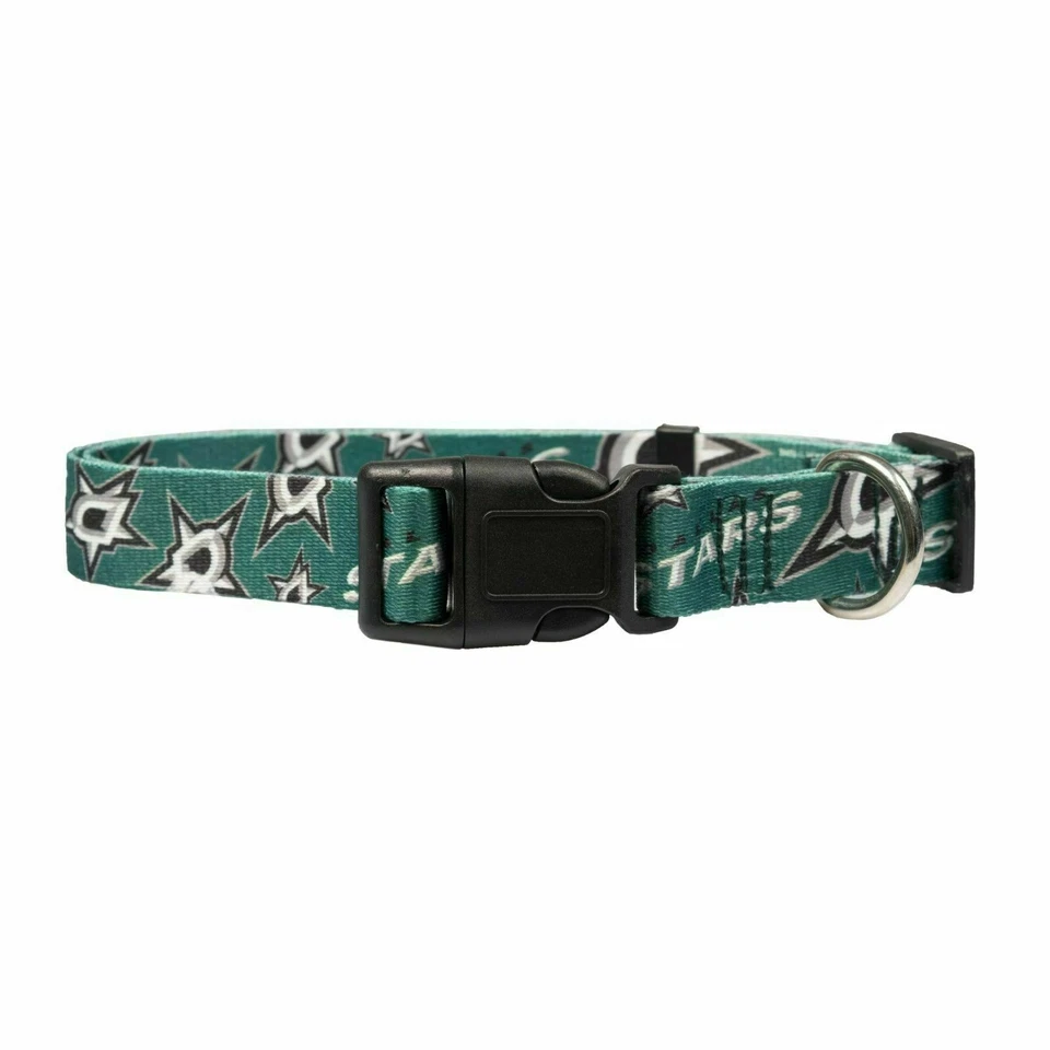 DALLAS STARS DOG COLLAR ADJUSTABLE NYLON LE SMALL MEDIUM LARGE - Image 1 of 1