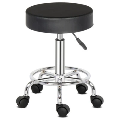 Round Stool Swivel with Rotation Bar Stools Chair Seat Adjustable Height Counter - Image 1 of 4