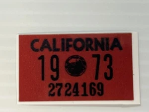 1973 California License Plate Registration Sticker, YOM, CA DMV show car - Picture 1 of 1