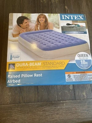 Air Mattress Bed Standard Raised With Pillow Rest Camping Sleeping Pad Comfort - Image 1 of 4