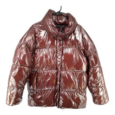 Badgley Mischka Anthropologie | Chaqueta Abrigo Mujer’s XL Granate Puffer Cremallera Foto 1 de 4
