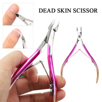 Nail Nipper Cutter DeadSkin Remover Cuticle Pusher Manicure Nail Cutter Rainbow✔ - Image 1 of 4