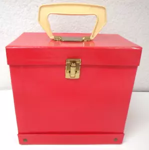 1960's-1970's Carrying Case/Box For 7"/45 rpm Vinyl Records 50-Count Red EX - Picture 1 of 6