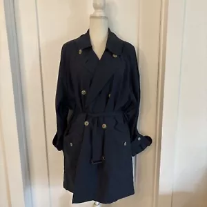 Trench cappotto donna vintage Banana Republic blu navy taglia S made in Italy - Foto 1 di 8