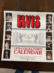 Calendrier mural Elvis Presley 1978 photos 12 couleurs avec reçu original/expéditeur