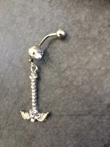 Piercing Ombligo Acero Inoxidable Hypoallergie Estrás Ancla Diamante - Imagen 1 de 1