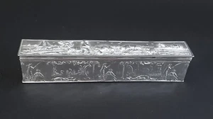 HM Ldn 1915 Foreign Import German Sterling Silver Narrow Oblong Trinket Box 86g - Picture 1 of 19