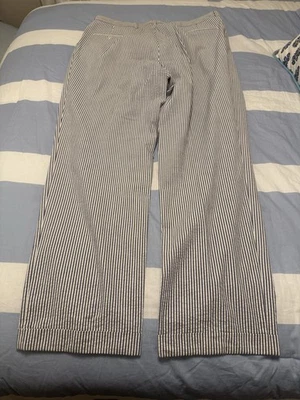 Pantalones Berle Seersucker para hombre azul blanco a rayas plisados talla 42 X 34 Foto 1 de 4
