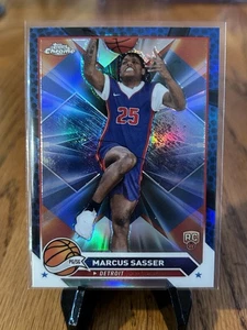 2024 Topps Chrome "BLUE Refractor" Marcus Sasser RC #140 Rookie - Picture 1 of 2