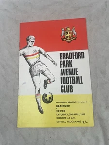 Bradford Park Avenue Vs Exeter City Saturday 30th March 1968 Programme - Picture 1 of 2