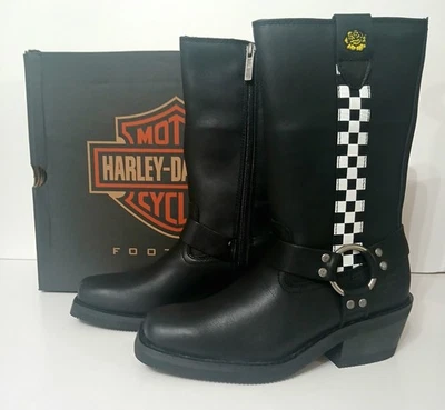 Harley-Davidson Womens Korsen Black Waterproof Fashion Harness Boots 7.5M EUC - Image 1 of 4