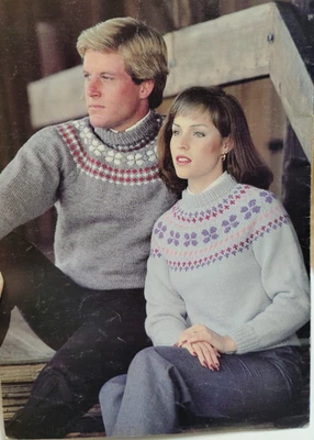 Maglione pullover uomo Leisure Arts 240 maglia modello volantino Fair Isle - Immagine 1 di 4