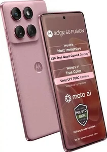 MOTOROLA Moto Edge 60 Fusion 5G-Factory Unlocked Dual SIM-8GB 256GB-PINK Zephyr - Picture 1 of 16