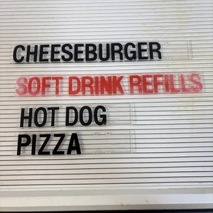 Vintage Set/4 Essen & Soda Menütafel LOGO Schilder Theater Tabs Pizza Hot Dog - Bild 1 von 24