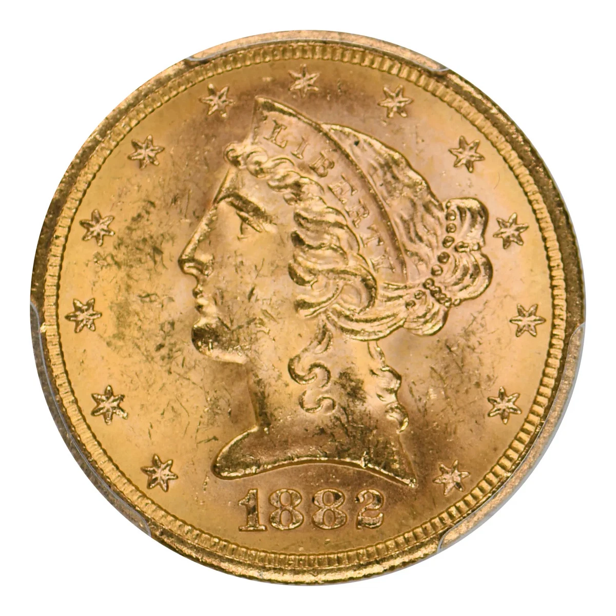 MS 63 Graded 1882 Year Half Eagle $5 US Gold Coins (Pre - 1933