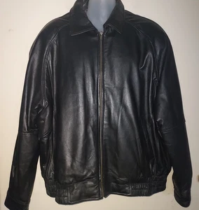 Corvette Leather Jacket Men's XL Full Zip Licensed Mad House Mktng Bomber Black - Picture 1 of 15