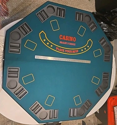 CASINO DEALER'S CHOICE 8 Player Folding Poker Table Top and Carrying Case. - Image 1 of 4