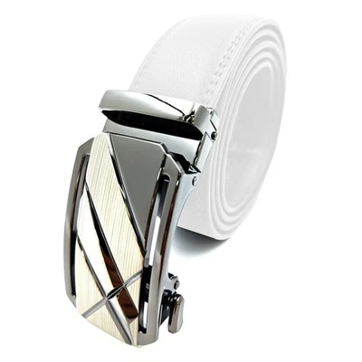 Genuine Leather Mens Ratchet Belt Belts For Men Adjustable Automatic Buckles - Image 1 of 4