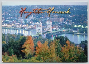 Postal Portage Lake Lift Bridge Houghton and Hancock Michigan - John Penrod - Imagen 1 de 2