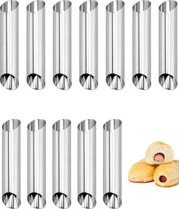 Tubo Cannoli 12 Piezas, Moldes Cannoli Antiadherentes, Molde Rollo Crema Acero Inoxidable - Imagen 1 de 7