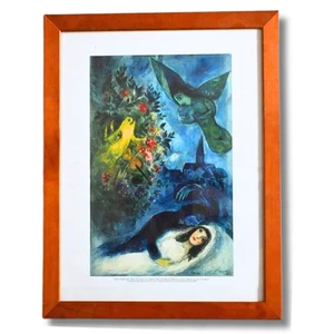 Marc Chagall – Die Nacht von Orgeval, Kunstdruck im Holzrahmen (44 × 34 cm) - Bild 1 von 1