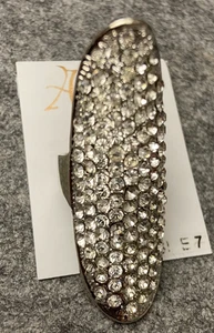 NEU Afaze Modeschmuck Ring silberfarben mit vielen Glitzersteinen in size 7 - Bild 1 von 7