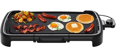 Plancha Eléctrica XL 10x20" Antiadherente con Control Removible y Bandeja, Nuevo Foto 1 de 4