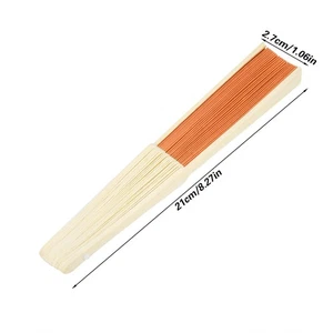 (Naranja) 5 piezas Ventilador de Mano Plegable Bambú Verano Día Caluroso Ventilador Plegable Prop - Imagen 1 de 10