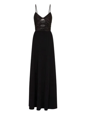 Emporio Armani Techno Cady Cut-out Dress with Jewel Detail & Mesh Panel Bow - Image 1 of 4
