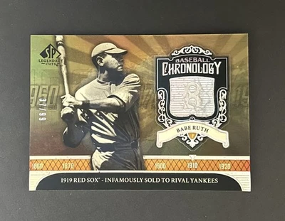 2006 SP Legendary Cuts Baseball Chronology Babe Ruth #BC-BR Platinum SP 37/99 - Image 1 of 2