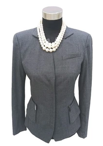Worth Sz 0 Suit Jacket Gray Wool Layered Zipper Dress Casual Women's Blazer XS - Picture 1 of 7