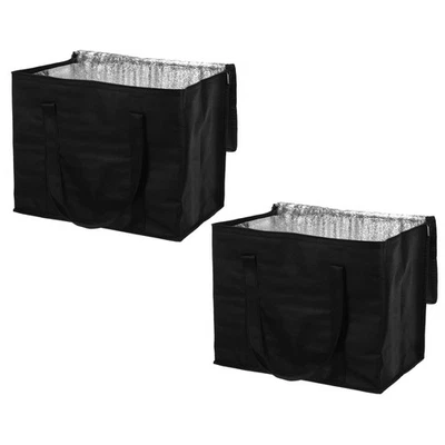 2 Pcs Pizza Bags for Carry 16"x10"x13" Insulated Bags for Carried, Black - Изображение 1 из 4