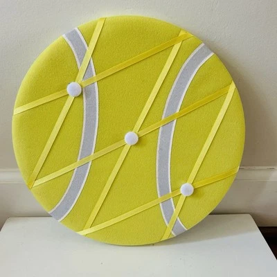 Tennis Ball Shaped Memo Board Yellow/White 12" Round for Kid's Room, Dorm Room - Image 1 of 4