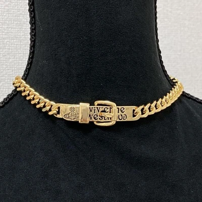 Vivienne Westwood AUGUSTINO Gold Stainless Steel Chain Choker Necklace 40cm - Image 1 of 4