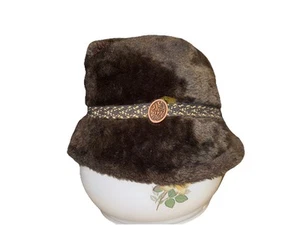 Vintage 1950s Rabbit Fur Cap Union-Made Large 100% Rabbit Fur Winter Hat Unisex - Picture 1 of 12