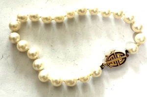 Real PEARLS Bracelet w/ 14K Gold Clasp - Picture 1 of 1