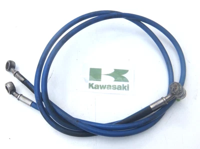 KAWASAKI ZR750 F1 FRONT BRAKE HOSES BRAIDED BLUE BRAKE LINES 79 & 82 CM APP 1999 - Image 1 of 4