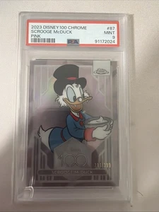 2023 TOPPS CHROME DISNEY100 PINK REFRACTOR #87 SCROOGE MCDUCK /399 PSA 9 - Picture 1 of 3