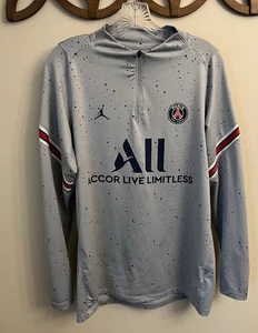 Nike Air Jordan Paris Saint-Germain PSG Fly Emirate 1/4 Zip Grau Gr. L SLIM FIT - Bild 1 von 5