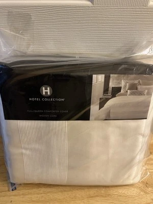 New Hotel Collection Woven Cord Off White Full/Queen Duvet Cover Only - Image 1 of 4
