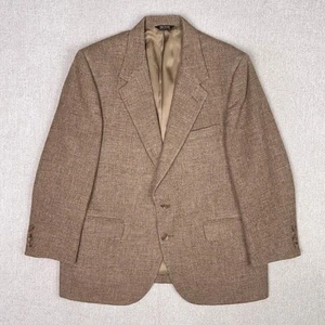 Vintage 80s Bill Blass Linen Blazer Sport Coat Jacket Men 41S Brown 2B Union USA - Picture 1 of 12