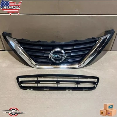 Fits 2016-2018 NISSAN ALTIMA Front Bumper Upper Lower Grille And OEM Emblem 3PC - Imagem 1 de 4