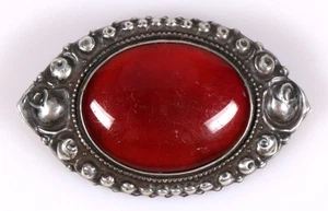 Spilla Art Nouveau argento 830 probabilmente Gustav Hauber ~ 1910 art nouveau silver brooch - Foto 1 di 11