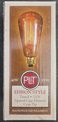 PL&T 40 W -A19 Edison Style Light Bulb - Image 1 of 4
