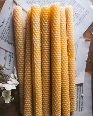 36件装Perin-Mowen手工卷12英寸蜂窝蜂蜡蜡烛|晚餐蜡烛 — 第 1/3 张图片